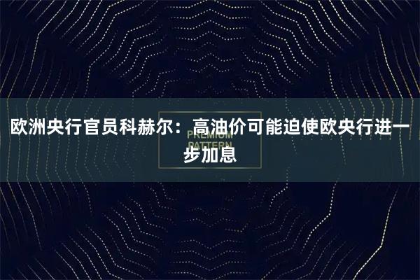 欧洲央行官员科赫尔：高油价可能迫使欧央行进一步加息